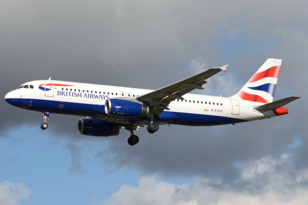 image d'un Airbus A320 de la compagnie British Airways