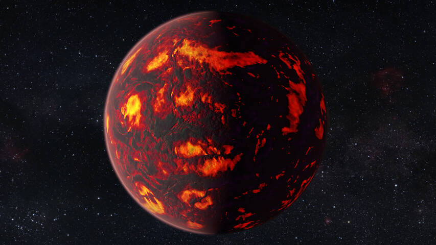 image de 55 cancri e super terre brulante