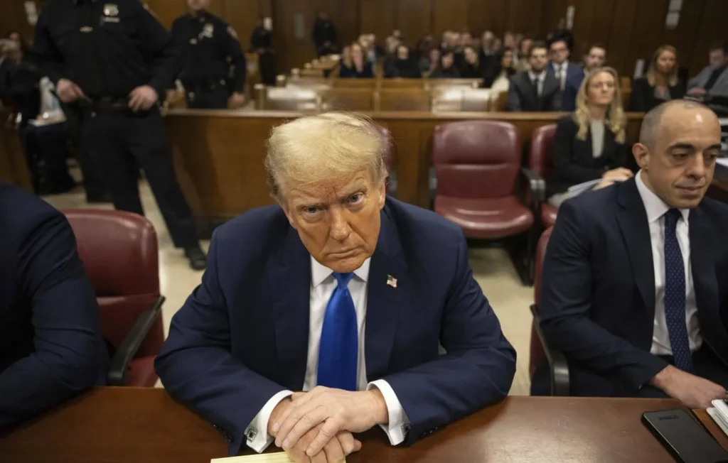 image de Donald Trump durant son procès