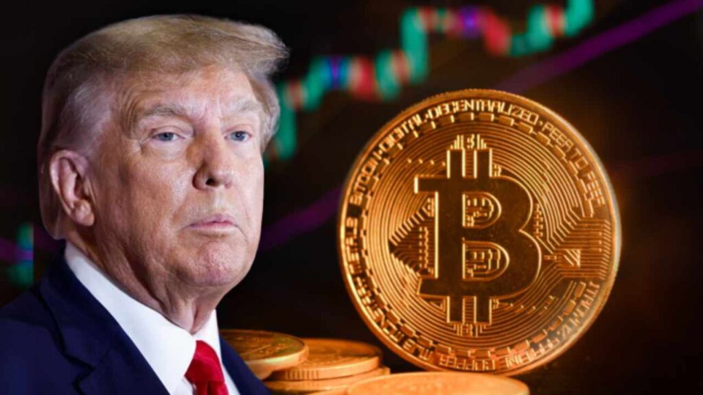 image Trump donnant son avis favorable aux cryptos et au bitcoin