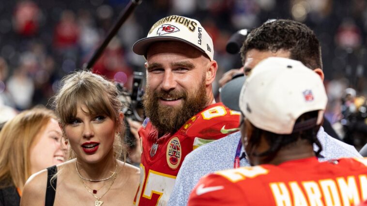 image Travis Kelce : Présent aux concerts britanniques de la tournée Eras de Taylor Swift ?