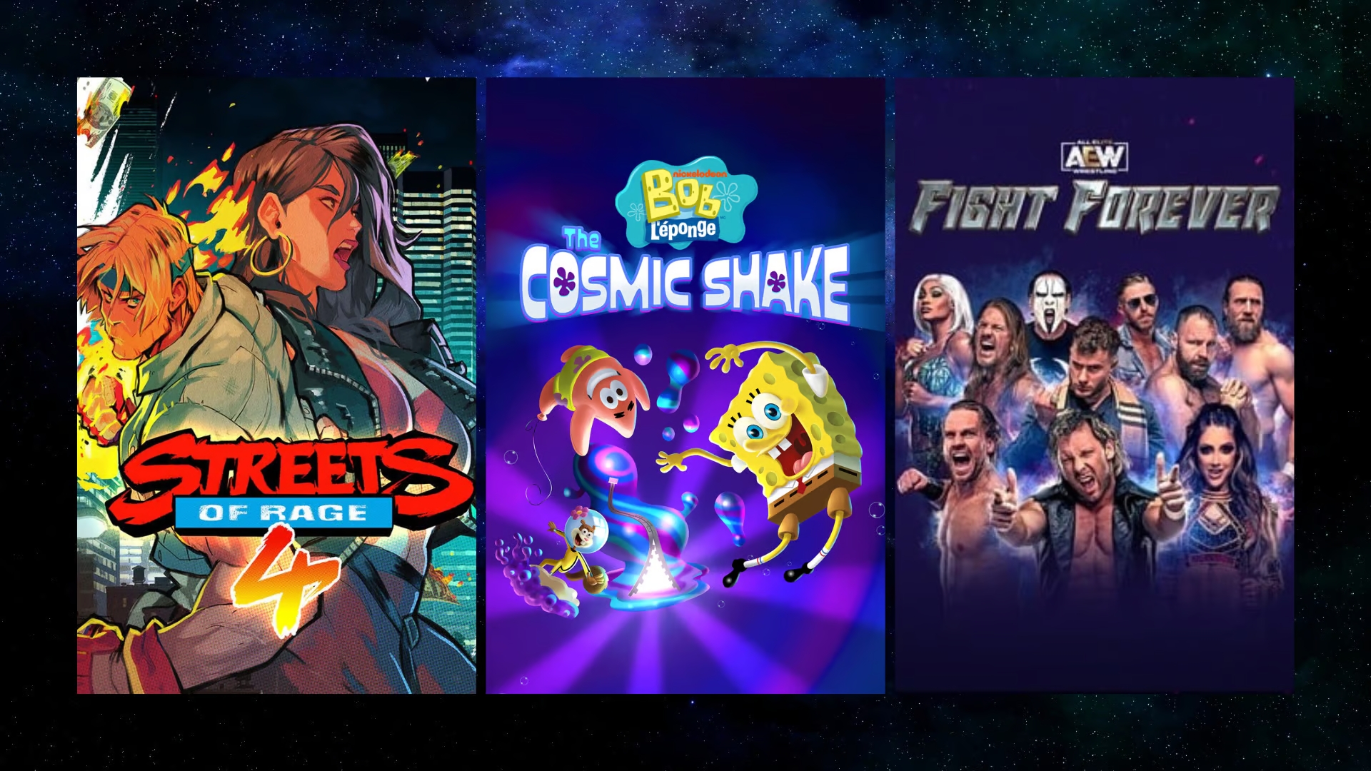 image Spongebob Squarepants: The Cosmic Shake, AEW Fight Forever, Streets of Rage 4